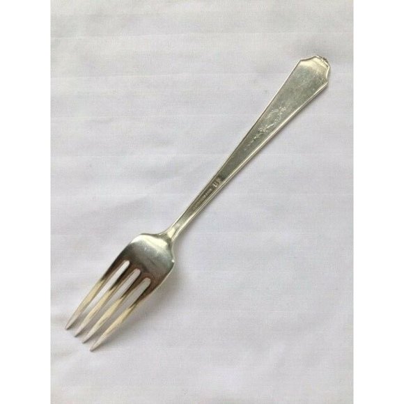 1847 ROGERS BROS INTL SILVERPLATE 7.5" DINNER FORK 1924 ANCESTRAL PATTERN  RARE - Picture 6 of 9